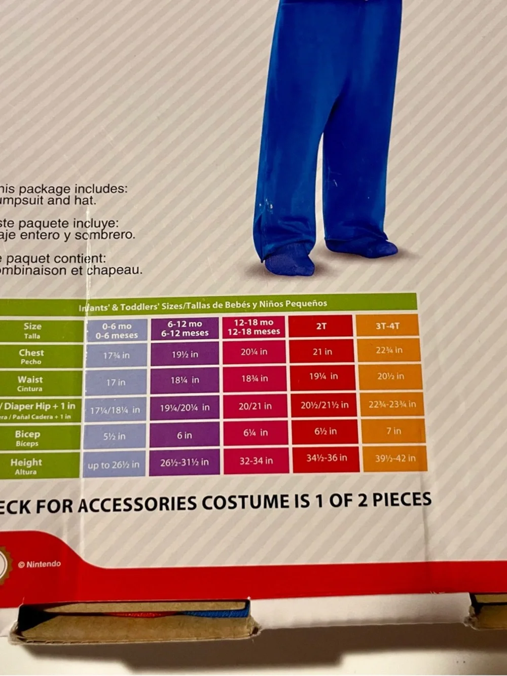New Super Mario Bros Mario Halloween Costume Toddler Size 2T NWT Disguise - Picture 6 of 11
